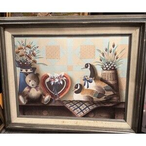 Vintage Hamilton American File Art Oil Painting Signed   17x21